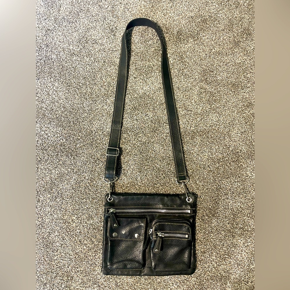 Black Fossil Crossbody